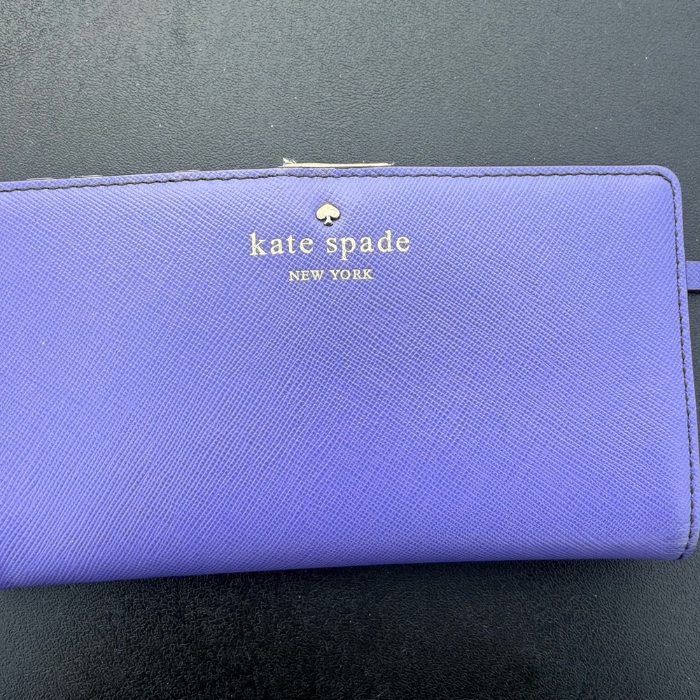 Kate Spade Purple Leather Wallet Sleek Minimalist Design